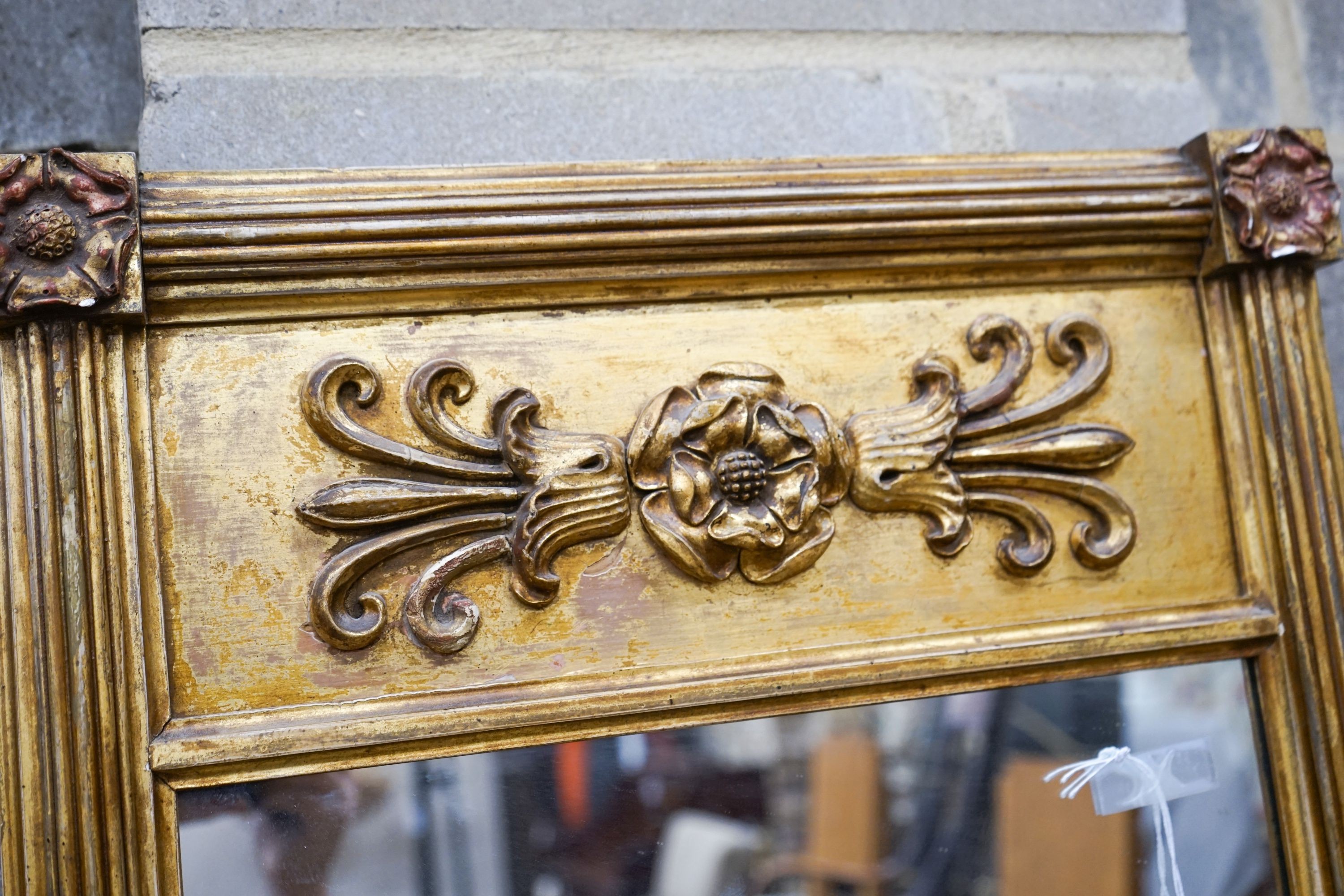 A Regency giltwood and gesso pier glass, width 50cm, height 84cm